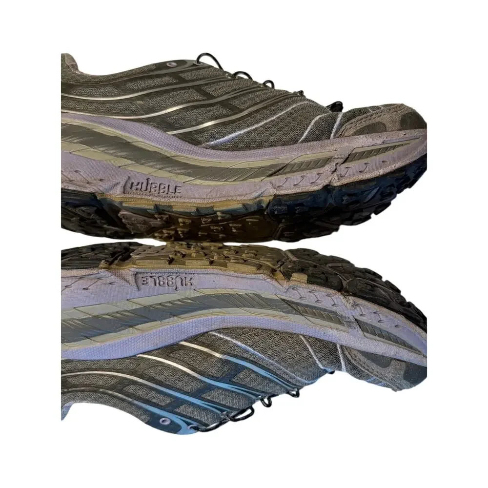 Hoka One One Gray and Blue Women's Athletic Shoes 9